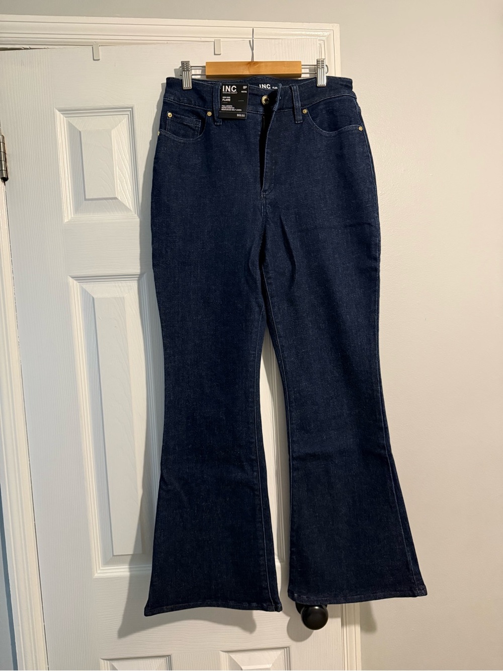 INC International Concepts Dark Blue Flare Jeans